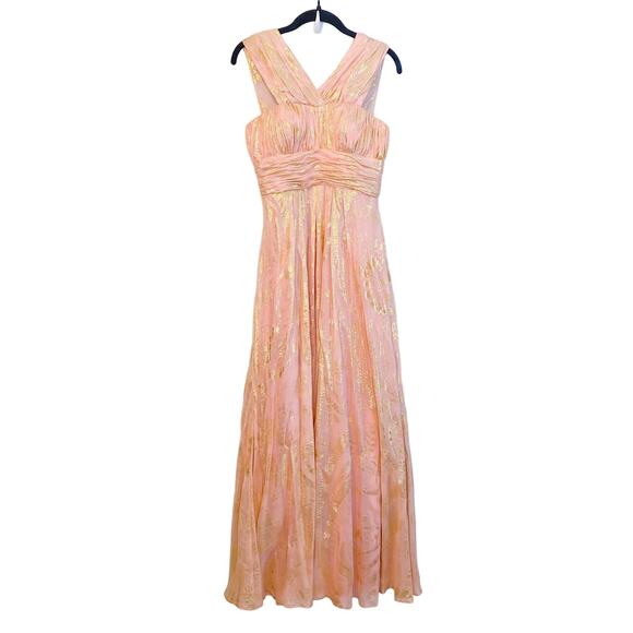 Aidan Mattox Dresses & Skirts - Aidan Mattox Pink and Gold Silk Gown Formal Dress